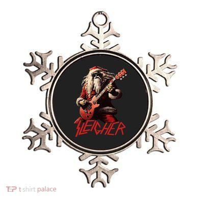Sleigher Funny Christmas Heavy Metal Music Ornament