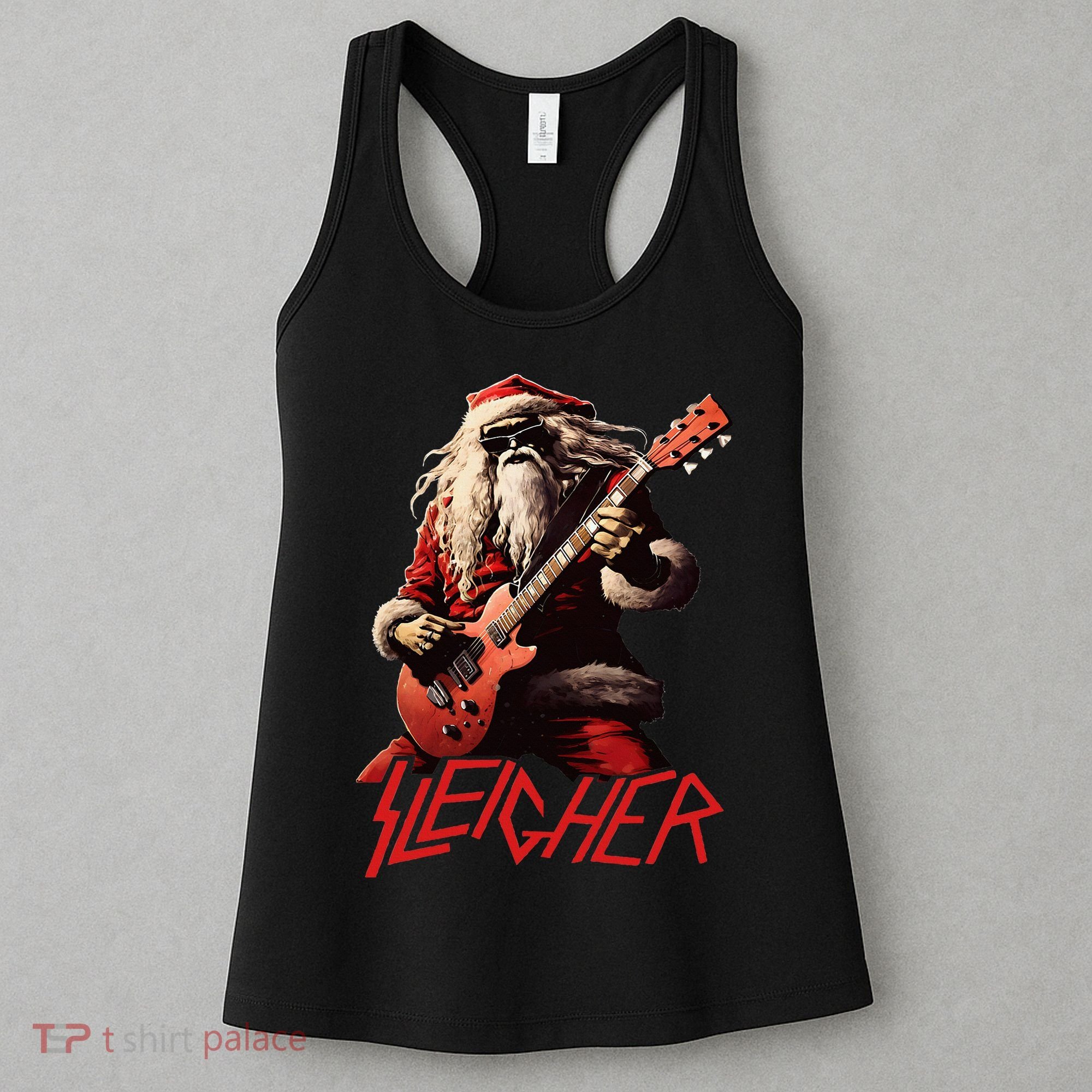 Sleigher Funny Christmas Heavy Metal Music Women's Tank Top