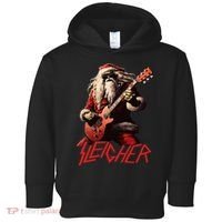 Sleigher Funny Christmas Heavy Metal Music Toddler Hoodie thumb 0