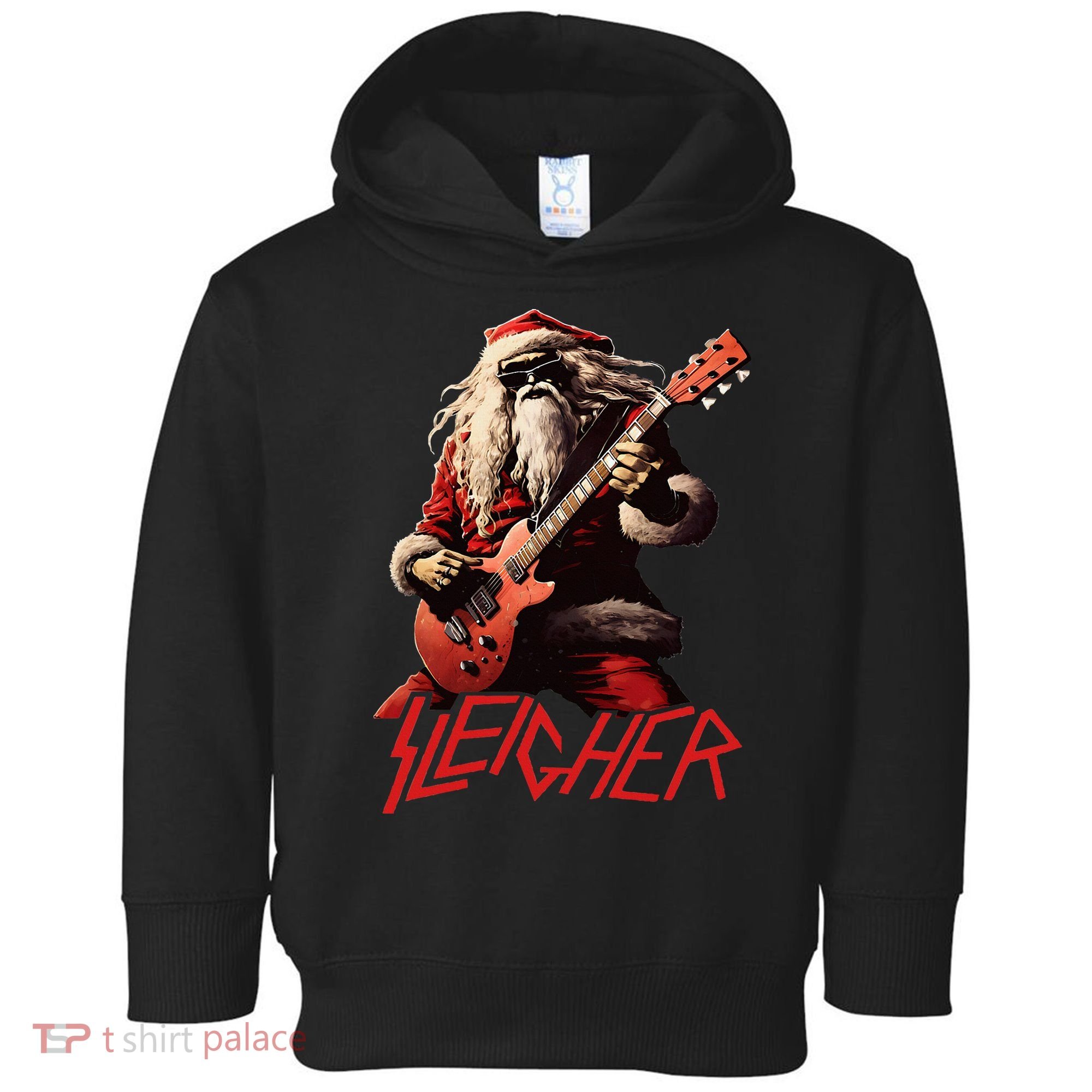 Sleigher Funny Christmas Heavy Metal Music Toddler Hoodie