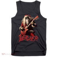 Sleigher Funny Christmas Heavy Metal Music Tank Top thumb 0