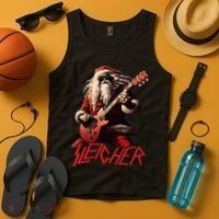 Sleigher Funny Christmas Heavy Metal Music Tank Top thumb 4