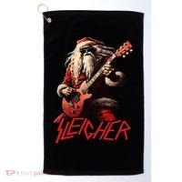 Sleigher Funny Christmas Heavy Metal Music Golf Towel thumb 0