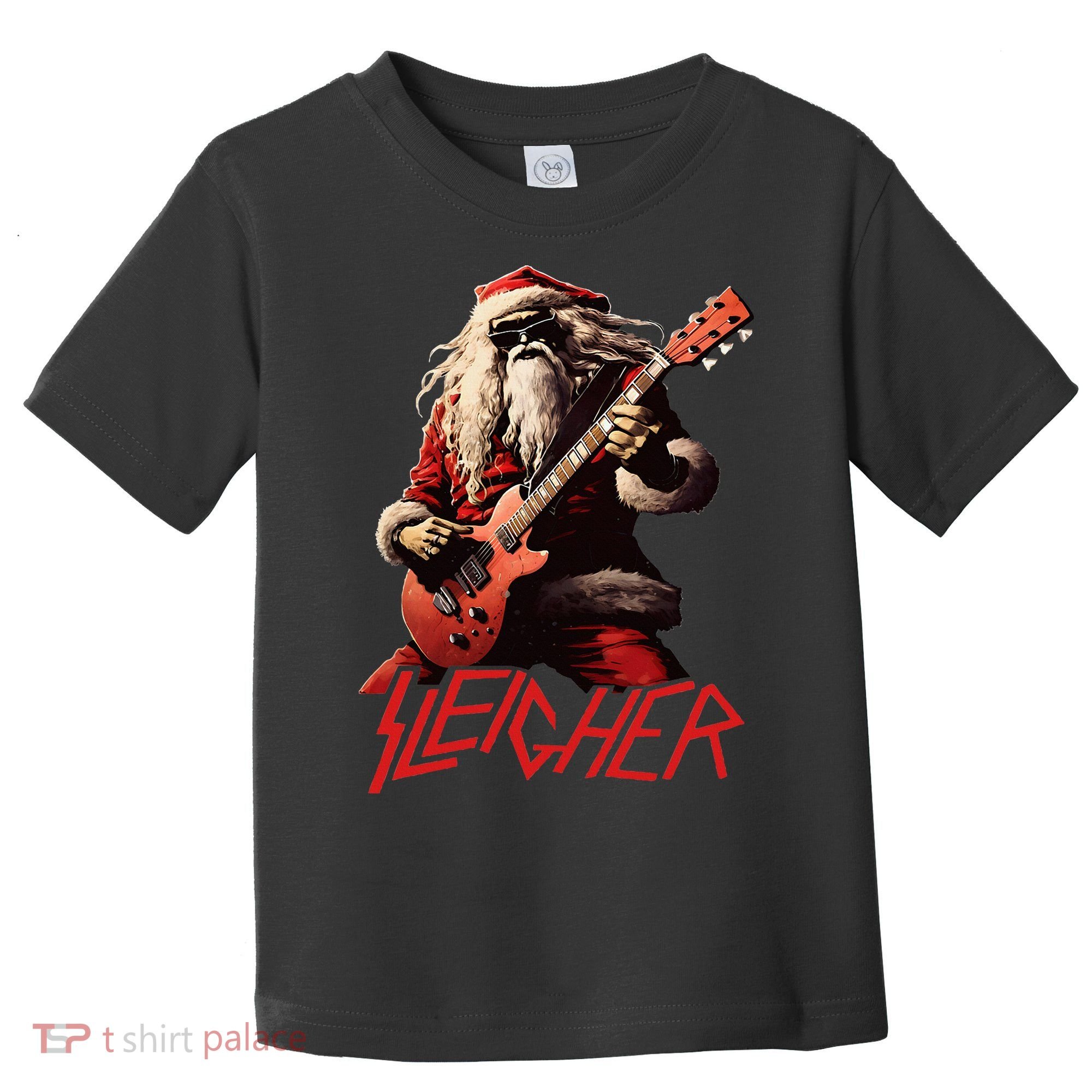 Sleigher Funny Christmas Heavy Metal Music Toddler T-Shirt