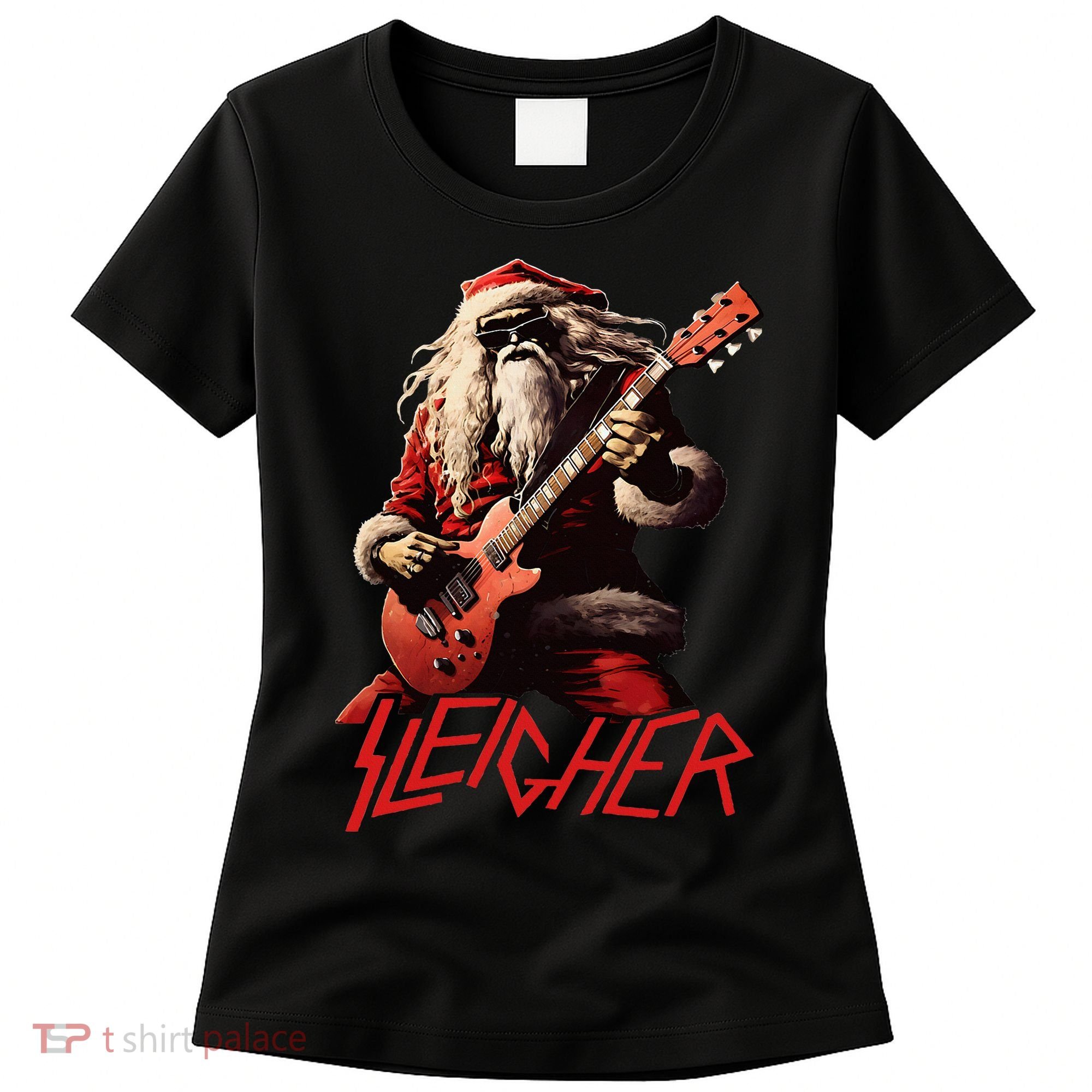 Sleigher Funny Christmas Heavy Metal Music Women's T-Shirt