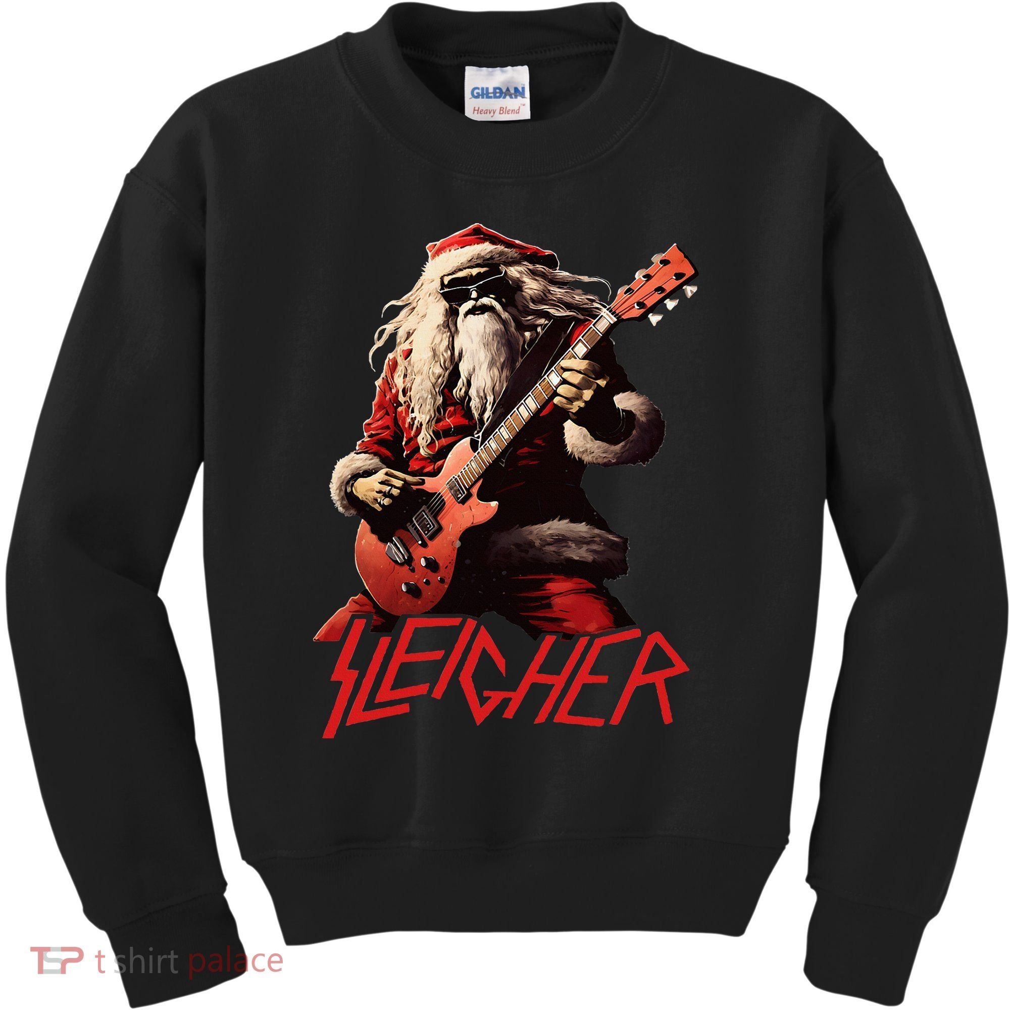 Sleigher Funny Christmas Heavy Metal Music Kids Sweatshirt