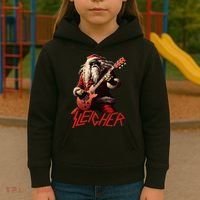 Sleigher Funny Christmas Heavy Metal Music Kids Hoodie thumb 3