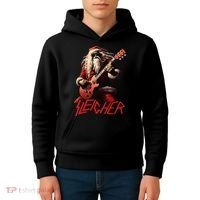 Sleigher Funny Christmas Heavy Metal Music Kids Hoodie thumb 4