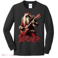 Sleigher Funny Christmas Heavy Metal Music Kids Long Sleeve Shirt thumb 0