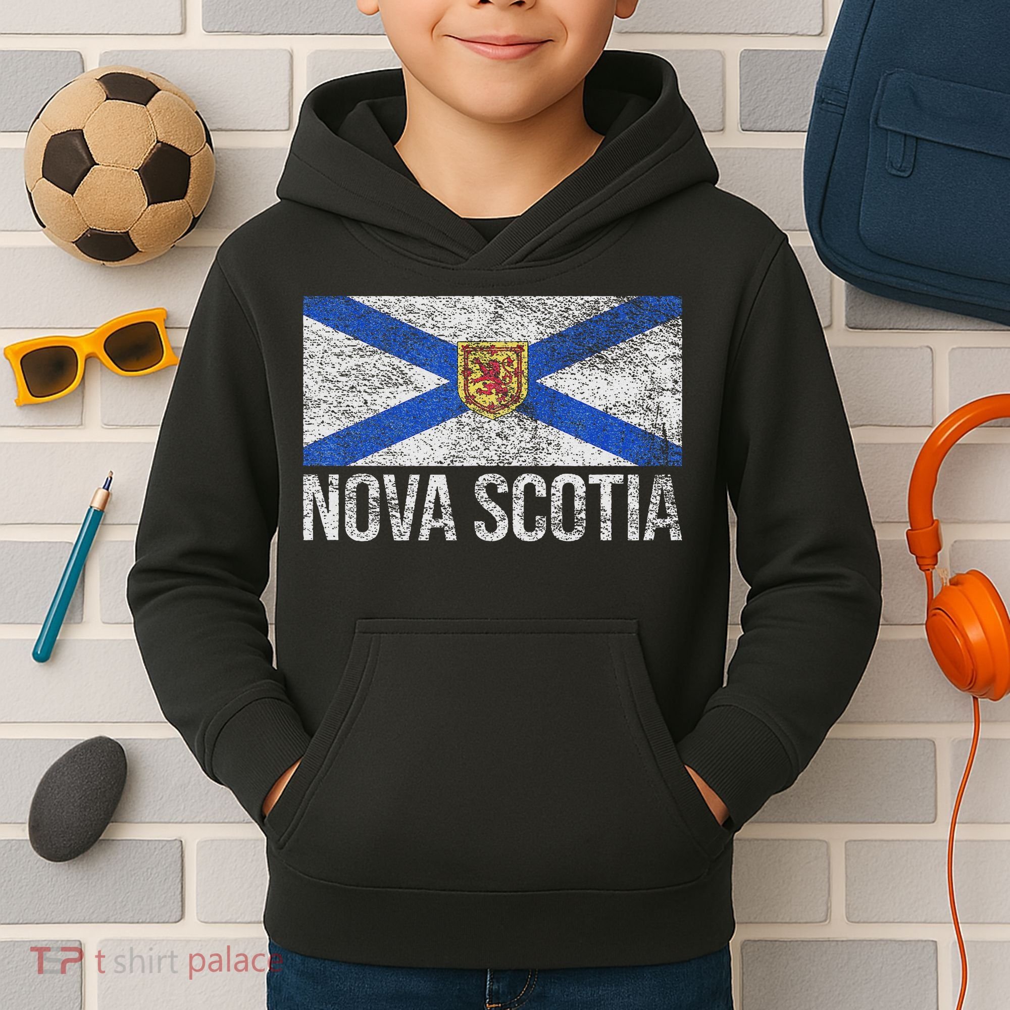 Scotia Flag Canada New Scotland Saltire Kids Hoodie