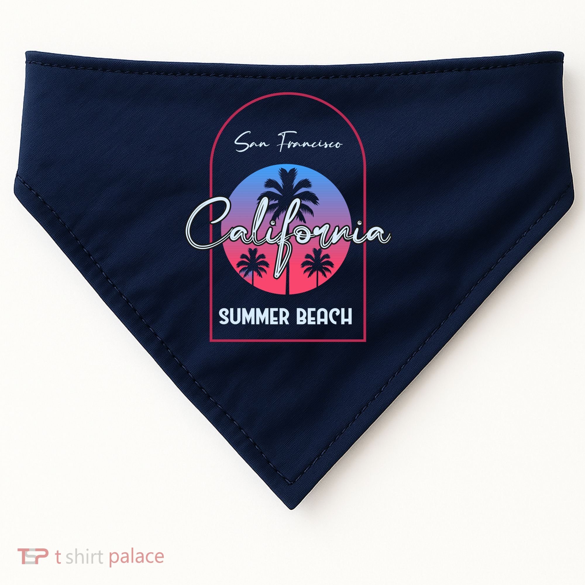 San Francisco California Summer Beach USA-Made Doggie Bandana