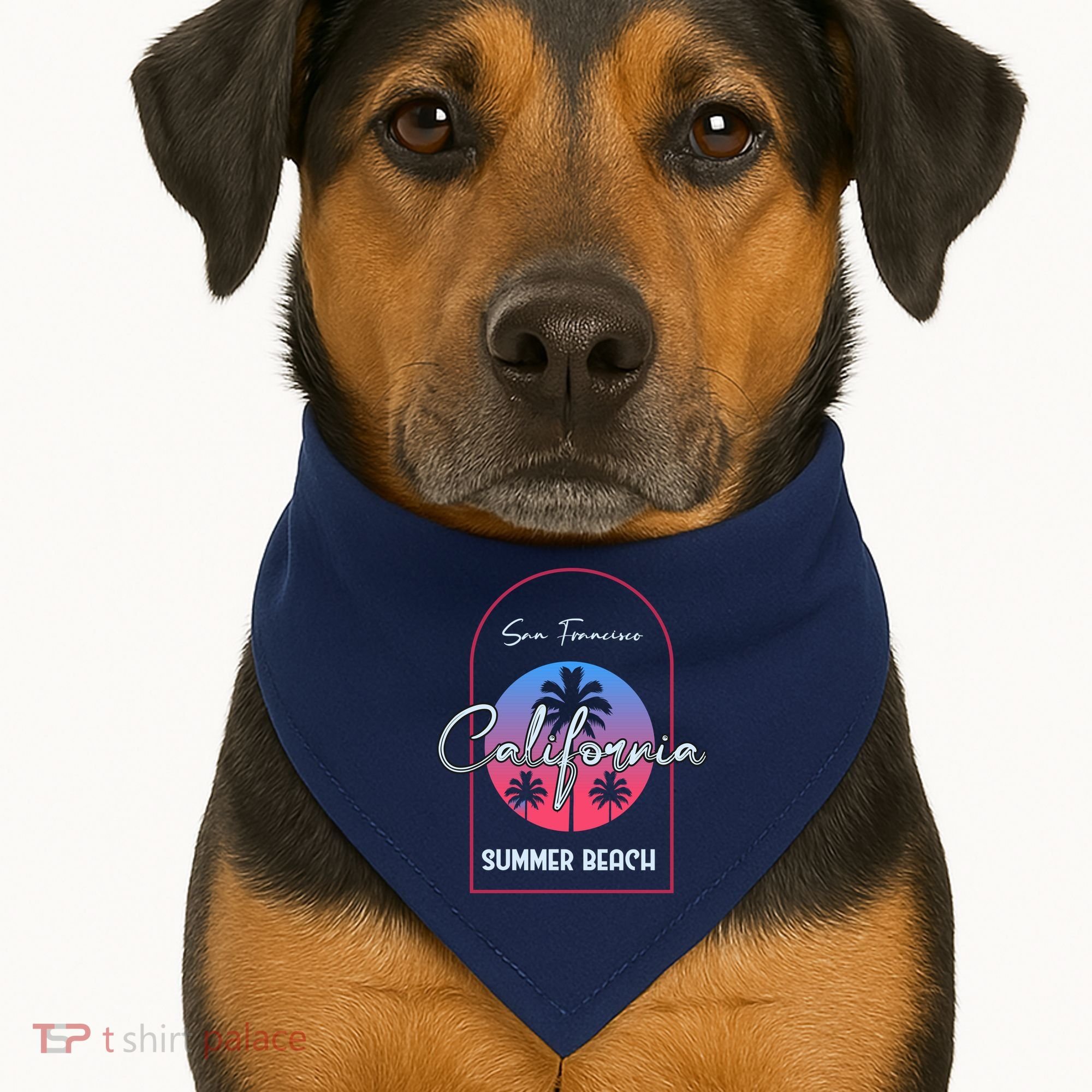 San Francisco California Summer Beach USA-Made Doggie Bandana