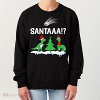 Santaa Funny Christmas Dinosaurs Meteor Xmas Humor Lover Funny Gift Women's Sweatshirt thumb 0