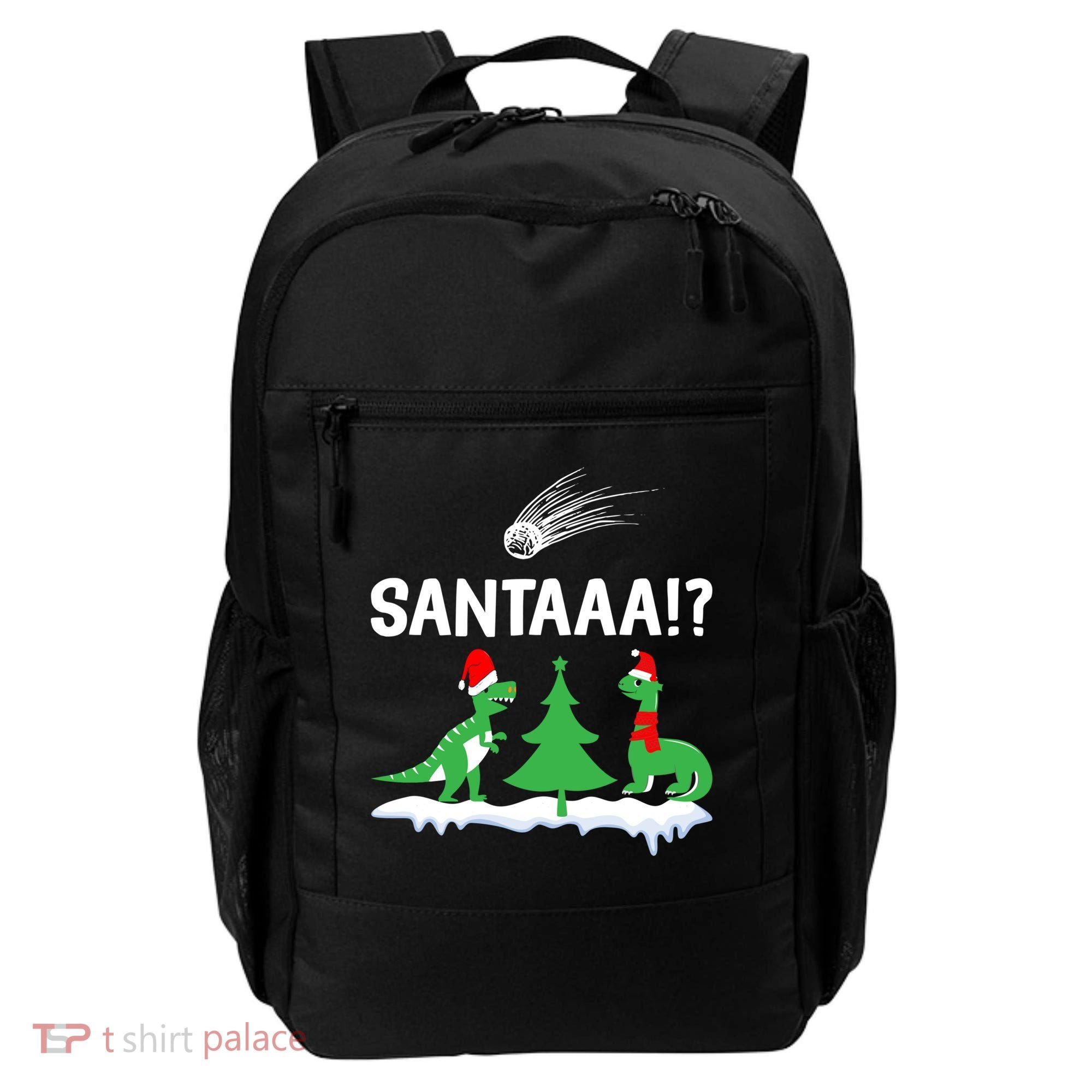 Santaa Funny Christmas Dinosaurs Meteor Xmas Humor Lover Funny Gift Backpack