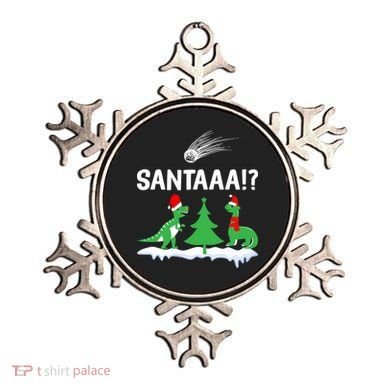 Santaa Funny Christmas Dinosaurs Meteor Xmas Humor Lover Funny Gift Ornament