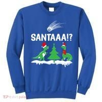 Santaa Funny Christmas Dinosaurs Meteor Xmas Humor Lover Funny Gift Sweatshirt thumb 0