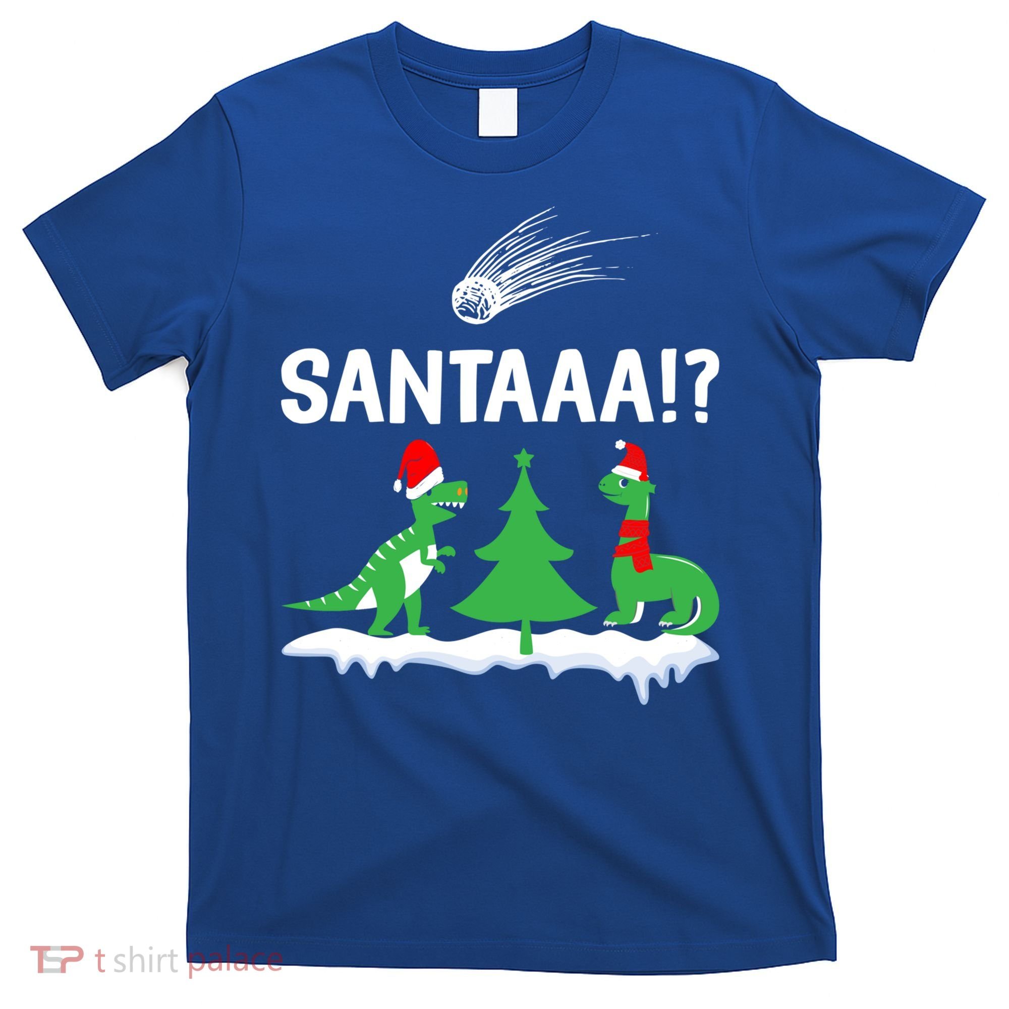 Santaa Funny Christmas Dinosaurs Meteor Xmas Humor Lover Funny Gift T-Shirt