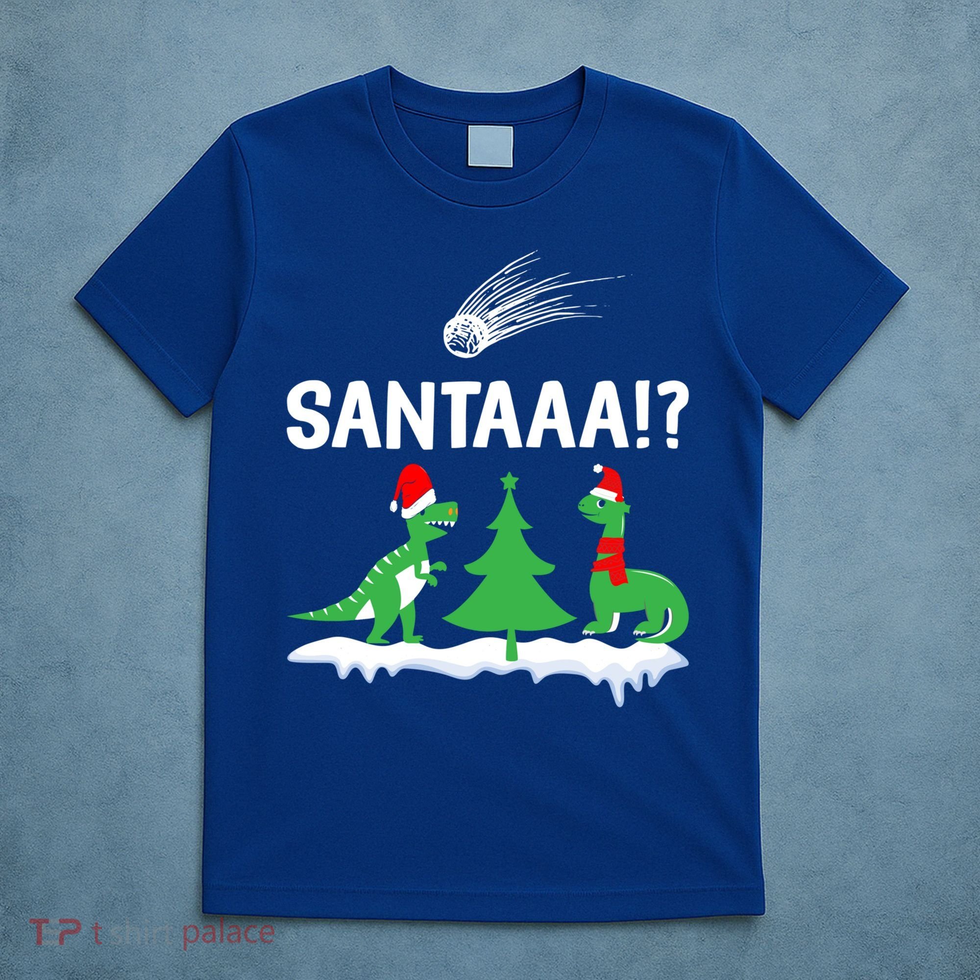 Santaa Funny Christmas Dinosaurs Meteor Xmas Humor Lover Funny Gift T-Shirt