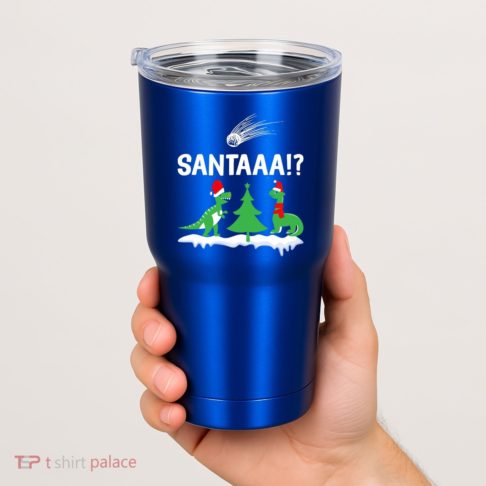 Santaa Funny Christmas Dinosaurs Meteor Xmas Humor Lover Funny Gift Tumbler