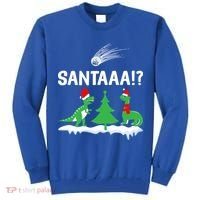 Santaa Funny Christmas Dinosaurs Meteor Xmas Humor Lover Funny Gift Tall Sweatshirt thumb 0