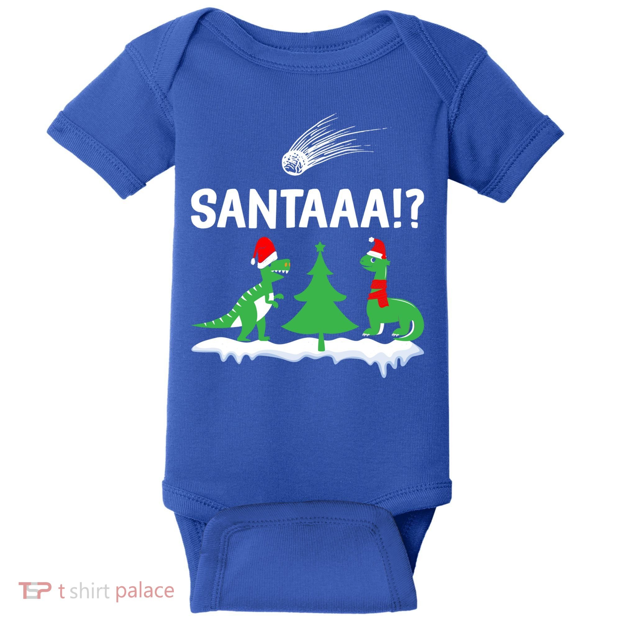 Santaa Funny Christmas Dinosaurs Meteor Xmas Humor Lover Funny Gift Baby Bodysuit