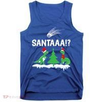 Santaa Funny Christmas Dinosaurs Meteor Xmas Humor Lover Funny Gift Tank Top thumb 0