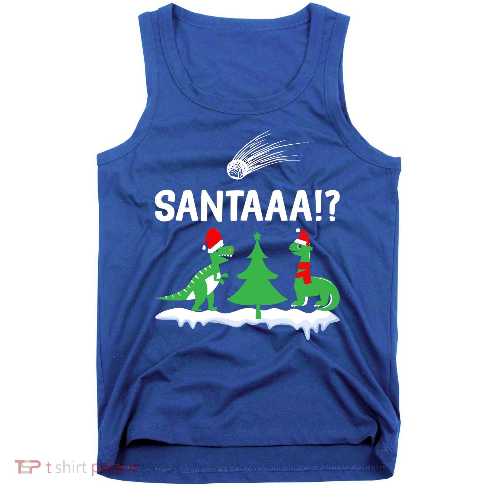 Santaa Funny Christmas Dinosaurs Meteor Xmas Humor Lover Funny Gift Tank Top
