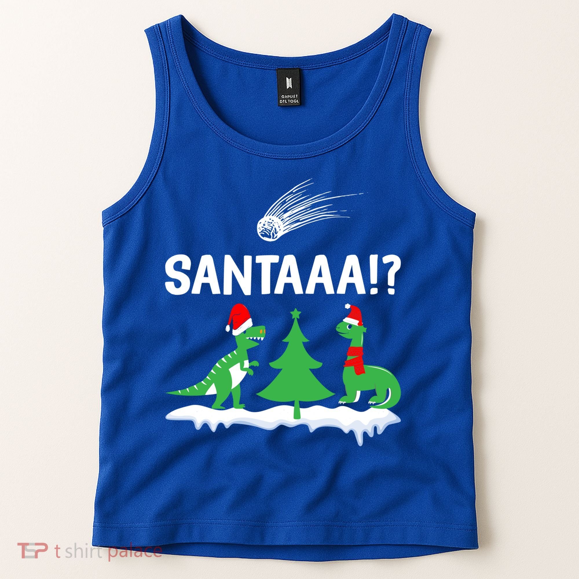 Santaa Funny Christmas Dinosaurs Meteor Xmas Humor Lover Funny Gift Tank Top