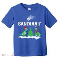 Santaa Funny Christmas Dinosaurs Meteor Xmas Humor Lover Funny Gift Toddler T-Shirt thumb 0