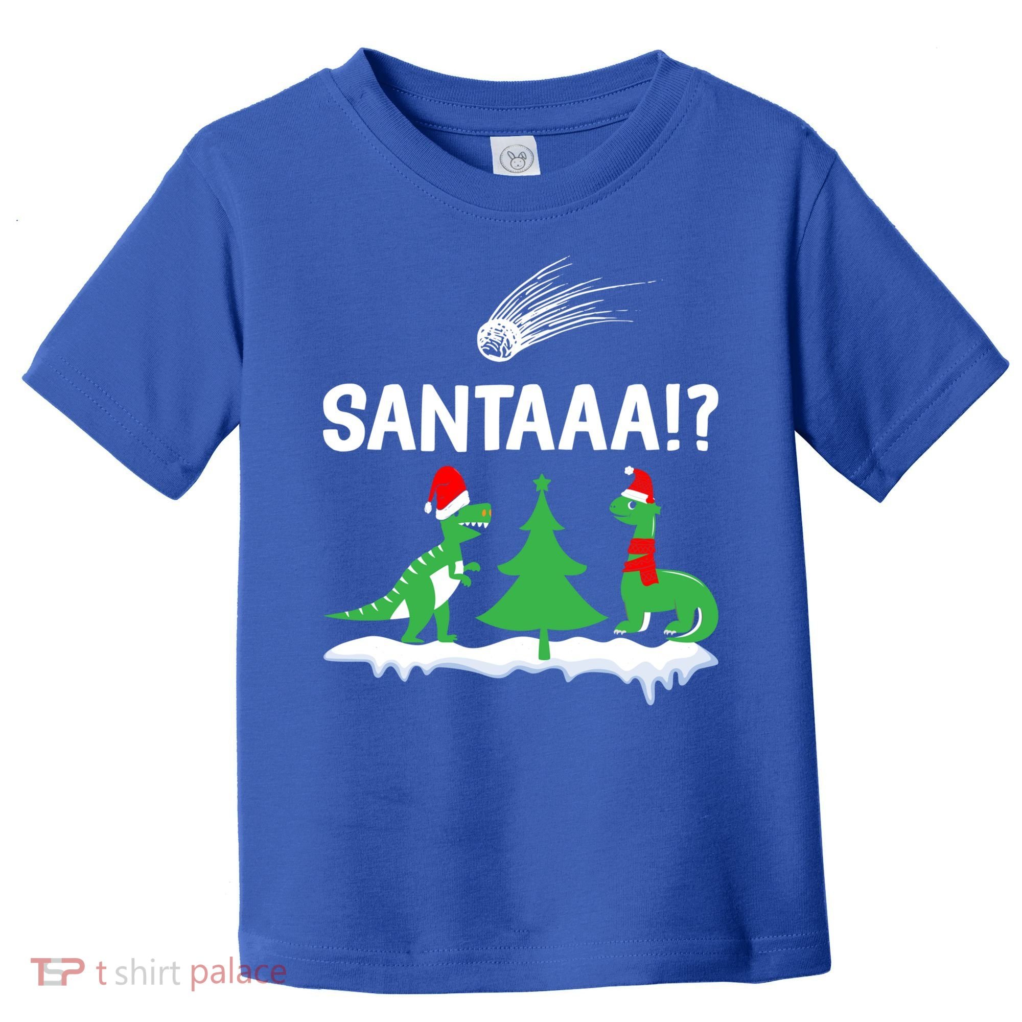 Santaa Funny Christmas Dinosaurs Meteor Xmas Humor Lover Funny Gift Toddler T-Shirt
