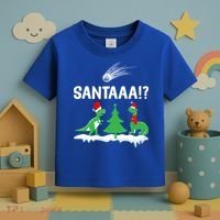 Santaa Funny Christmas Dinosaurs Meteor Xmas Humor Lover Funny Gift Toddler T-Shirt thumb 3