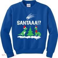Santaa Funny Christmas Dinosaurs Meteor Xmas Humor Lover Funny Gift Kids Sweatshirt thumb 0