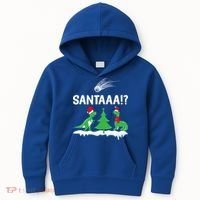 Santaa Funny Christmas Dinosaurs Meteor Xmas Humor Lover Funny Gift Kids Hoodie thumb 0