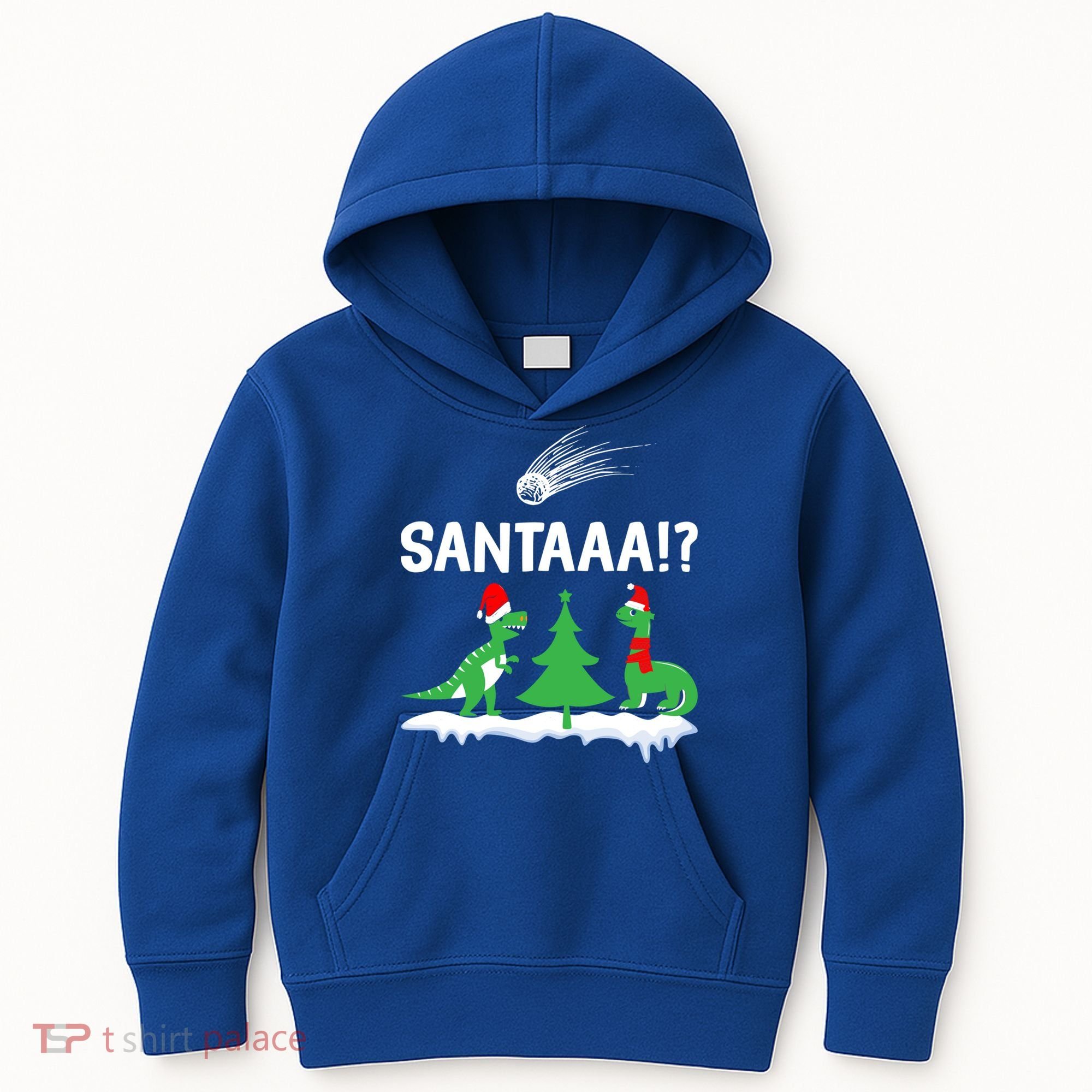 Santaa Funny Christmas Dinosaurs Meteor Xmas Humor Lover Funny Gift Kids Hoodie