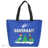 Santaa Funny Christmas Dinosaurs Meteor Xmas Humor Lover Funny Gift Tote Bag thumb 0