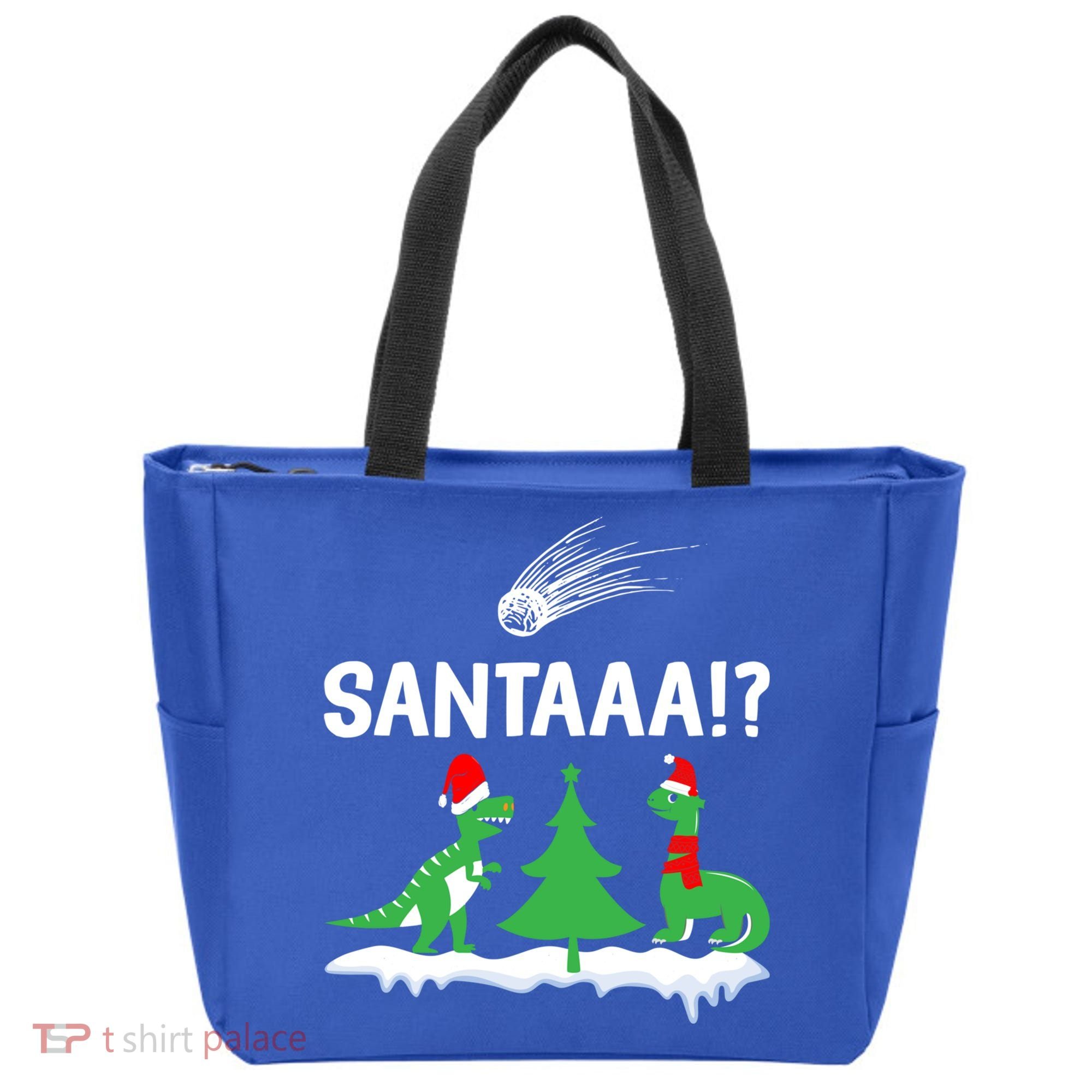 Santaa Funny Christmas Dinosaurs Meteor Xmas Humor Lover Funny Gift Tote Bag