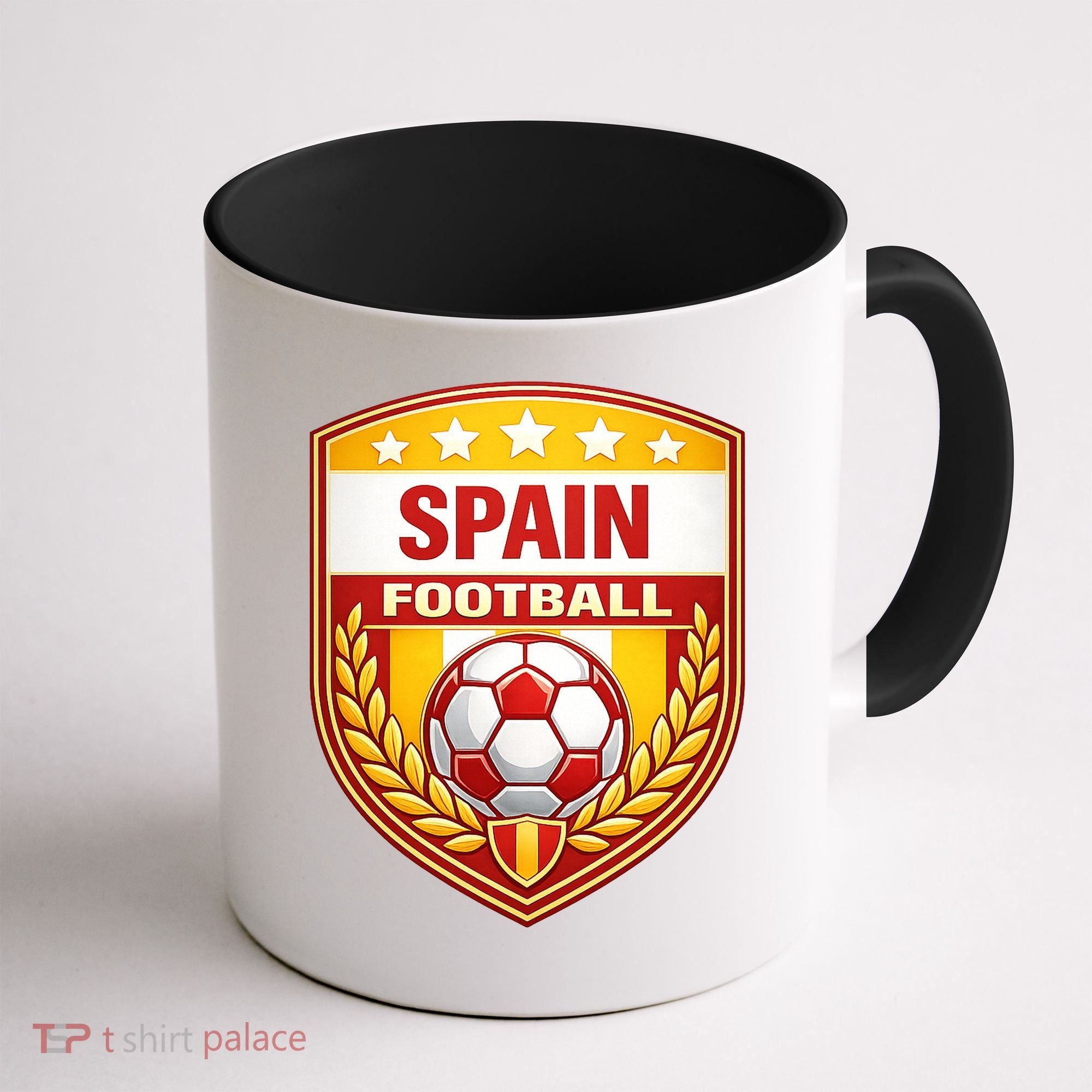 Spain Football Crest Soccer Ball Badge Shield Coffee Mug