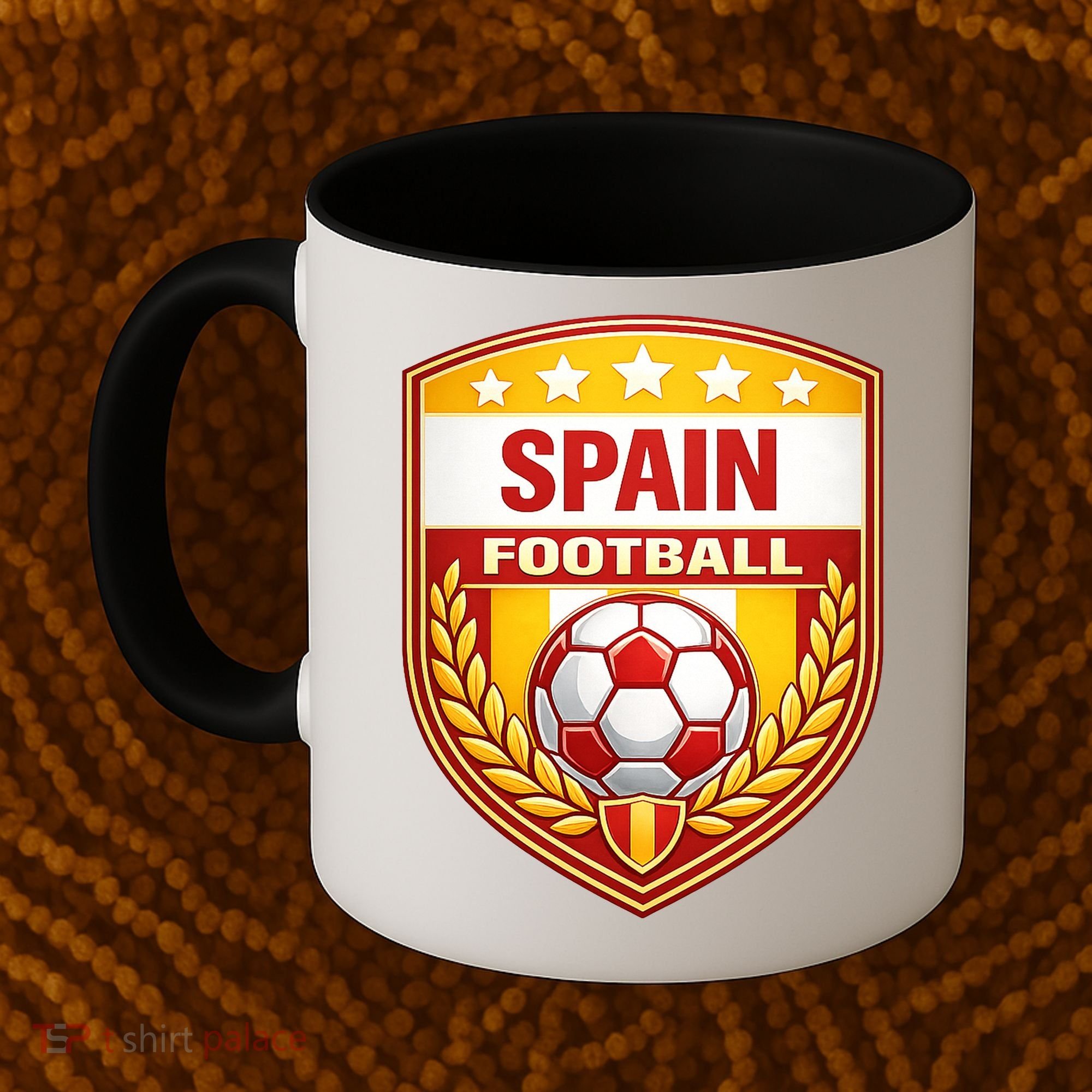 Spain Football Crest Soccer Ball Badge Shield Coffee Mug