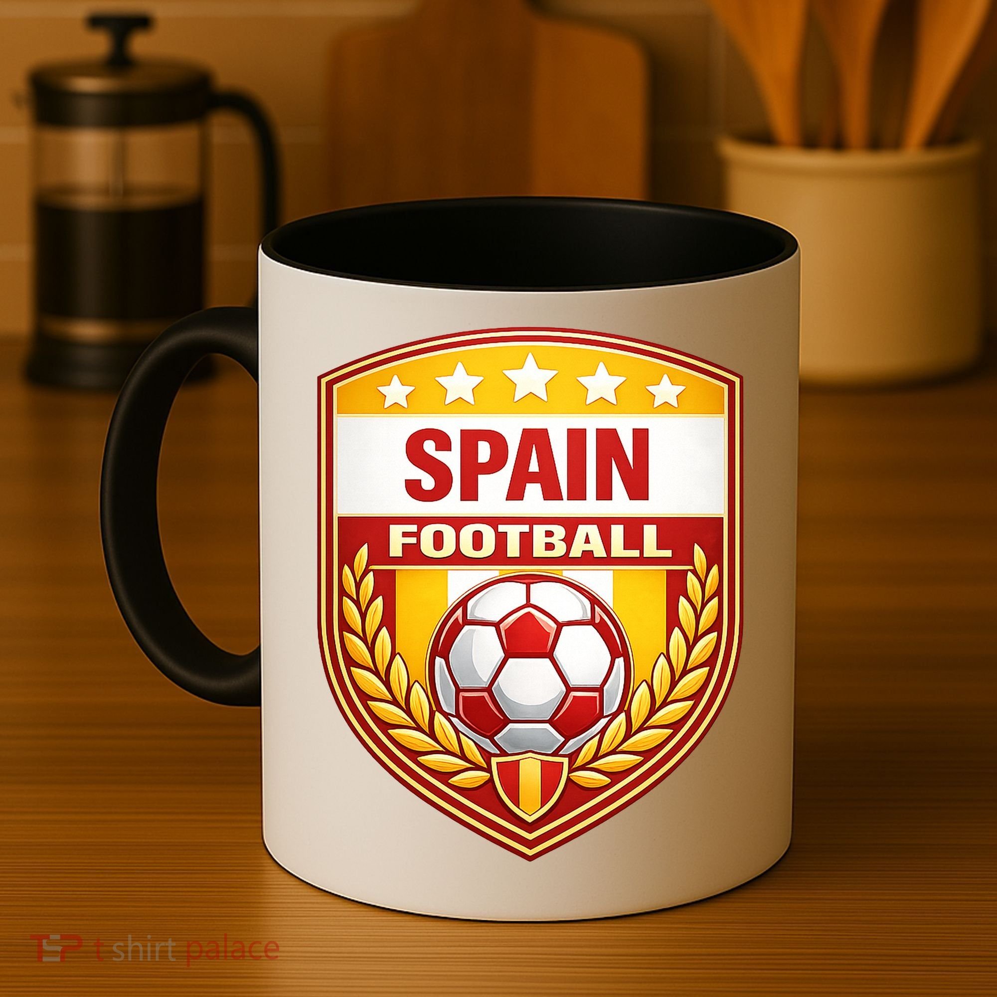 Spain Football Crest Soccer Ball Badge Shield Coffee Mug
