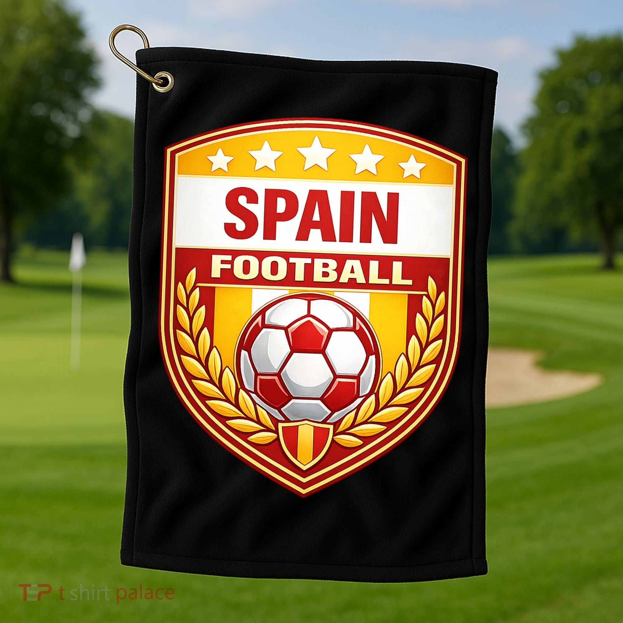 Spain Football Crest Soccer Ball Badge Shield Golf Towel
