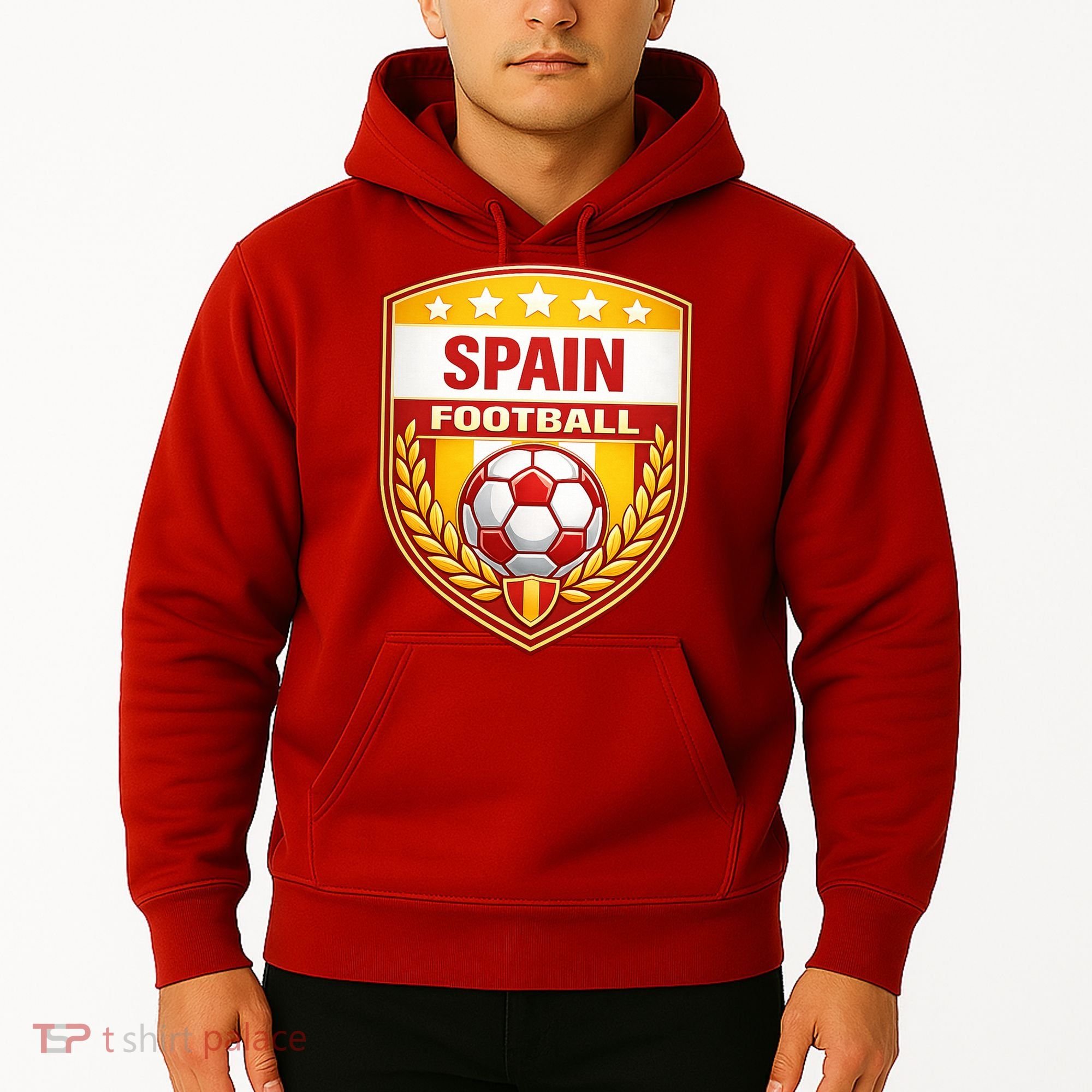 Spain Football Crest Soccer Ball Badge Shield Hoodie