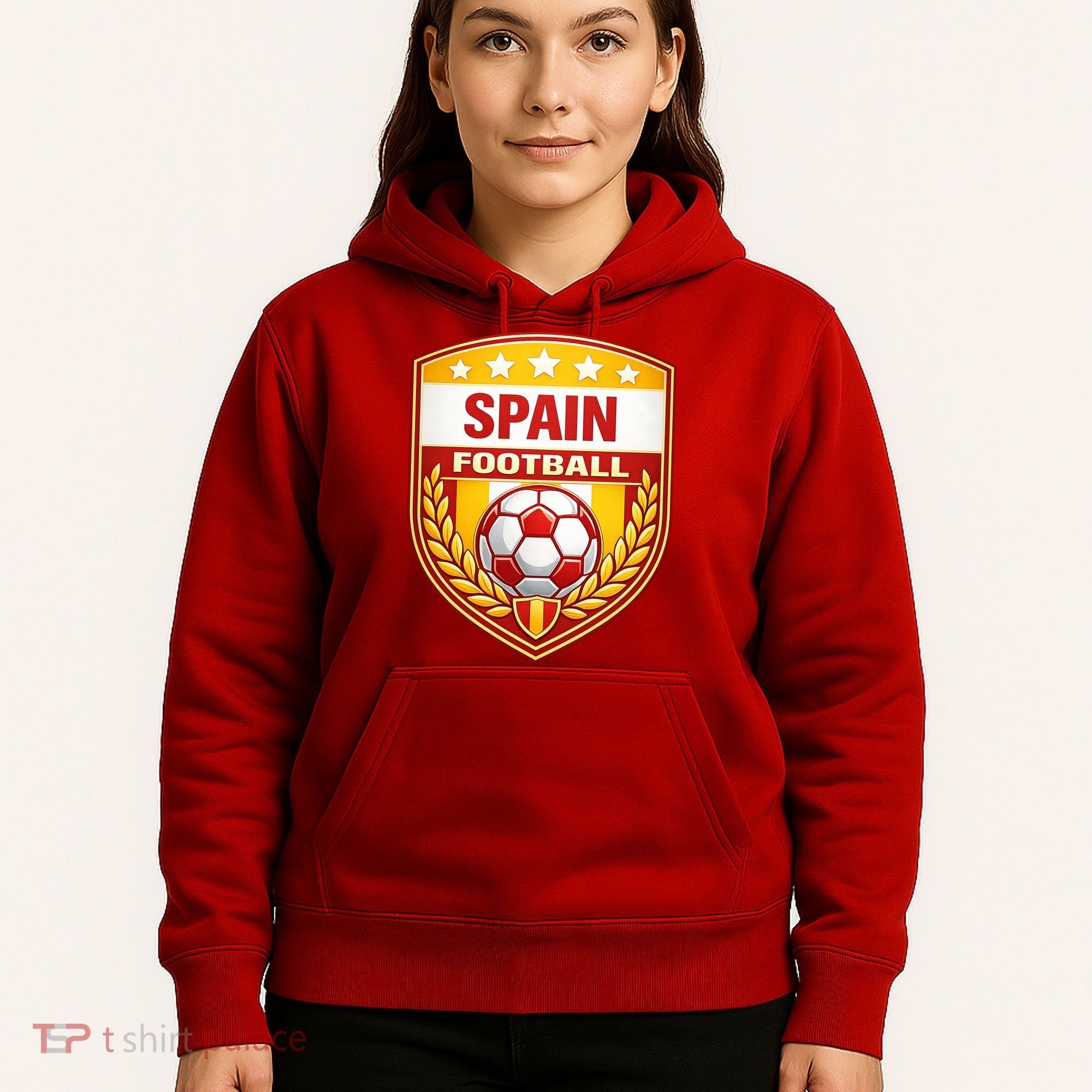 Spain Football Crest Soccer Ball Badge Shield Hoodie