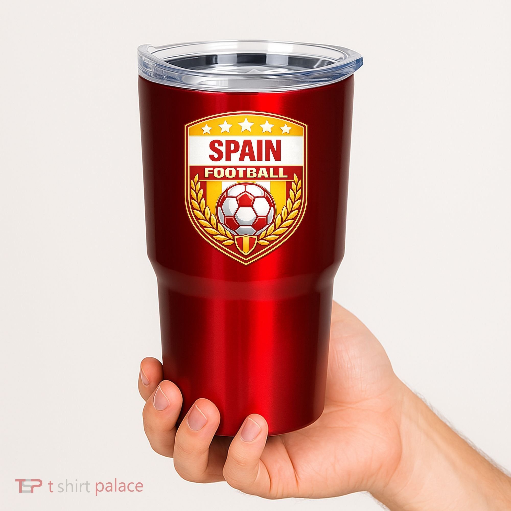 Spain Football Crest Soccer Ball Badge Shield Tumbler