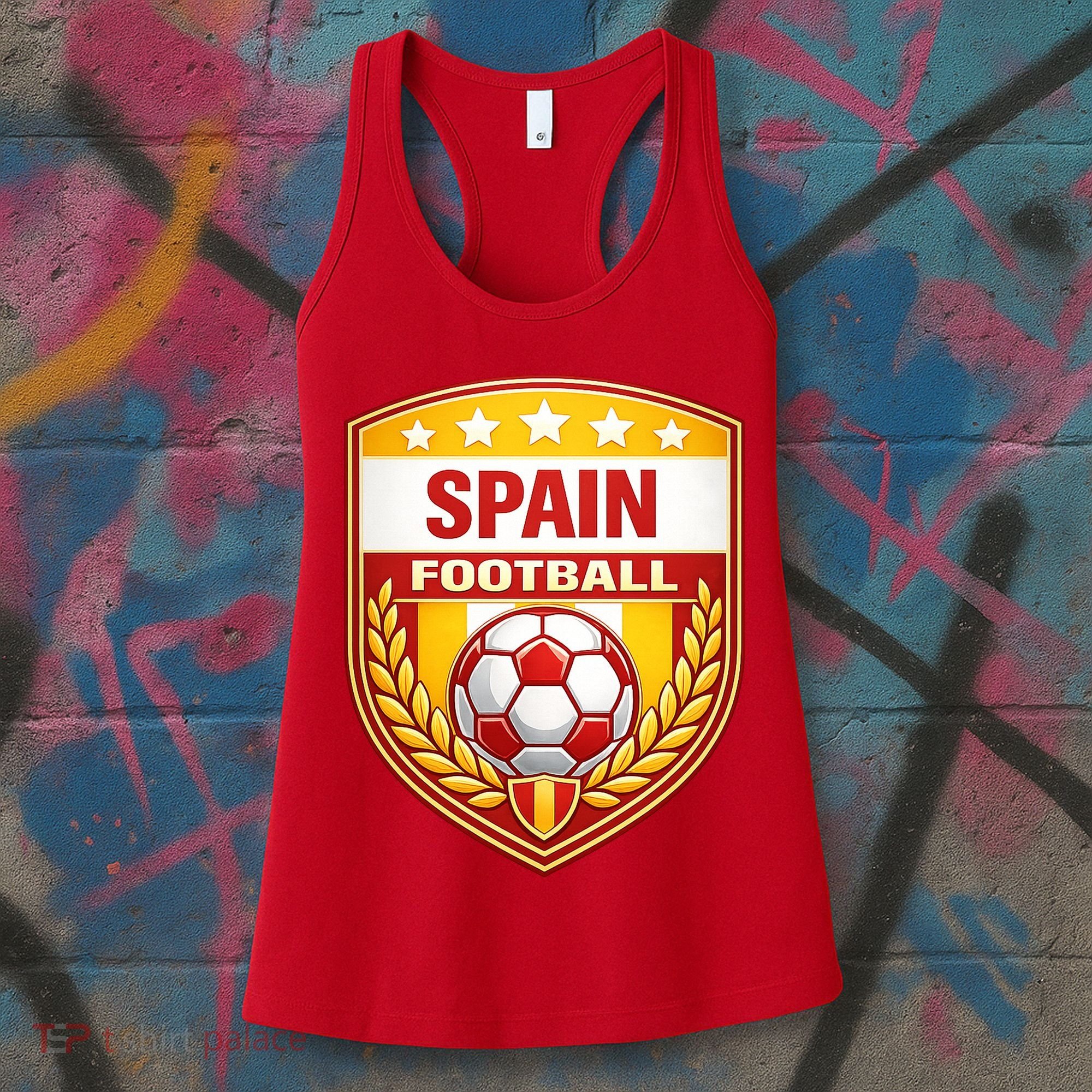 Spain Football Crest Soccer Ball Badge Shield Women's Tank Top