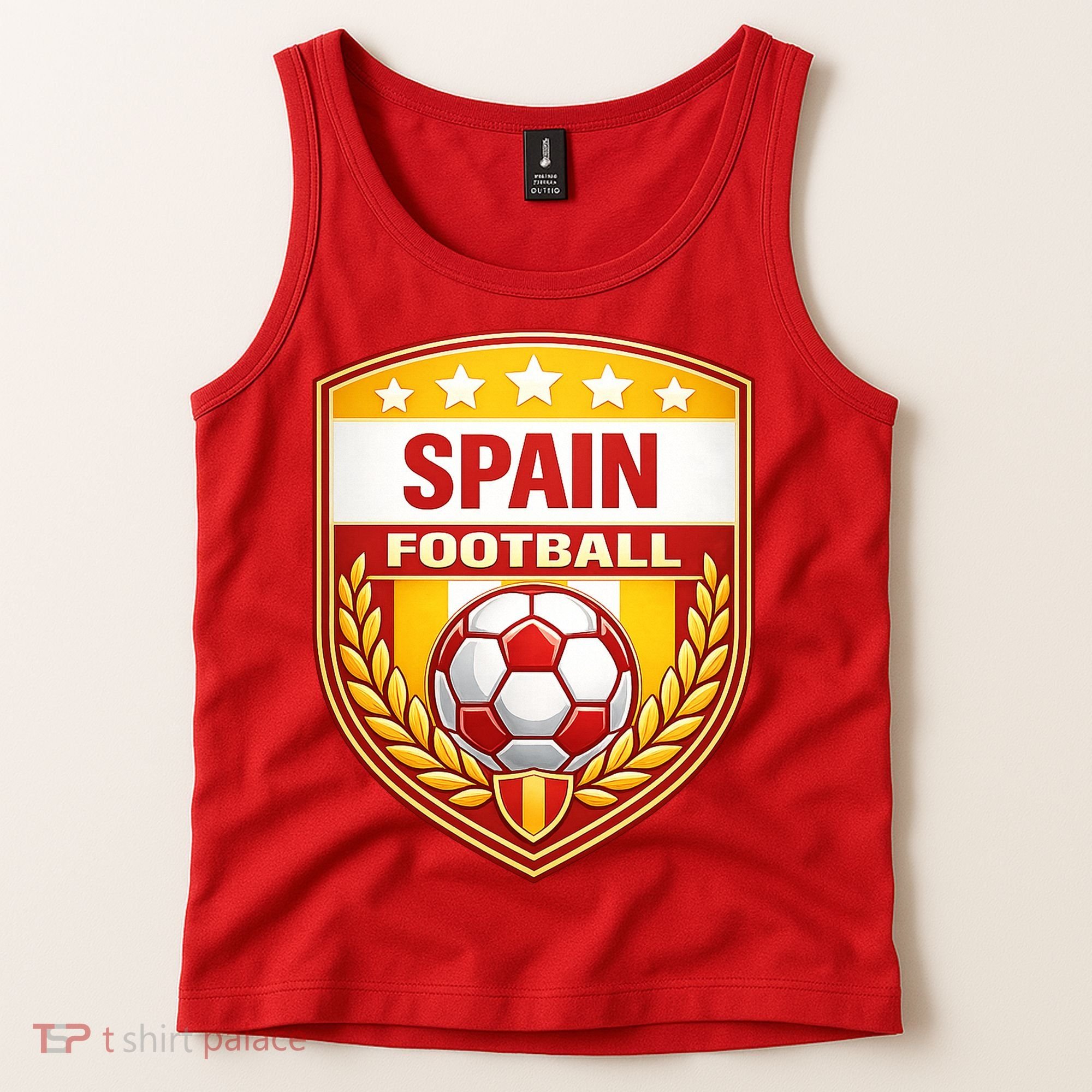 Spain Football Crest Soccer Ball Badge Shield Tank Top