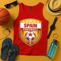 Spain Football Crest Soccer Ball Badge Shield Tank Top thumb 4