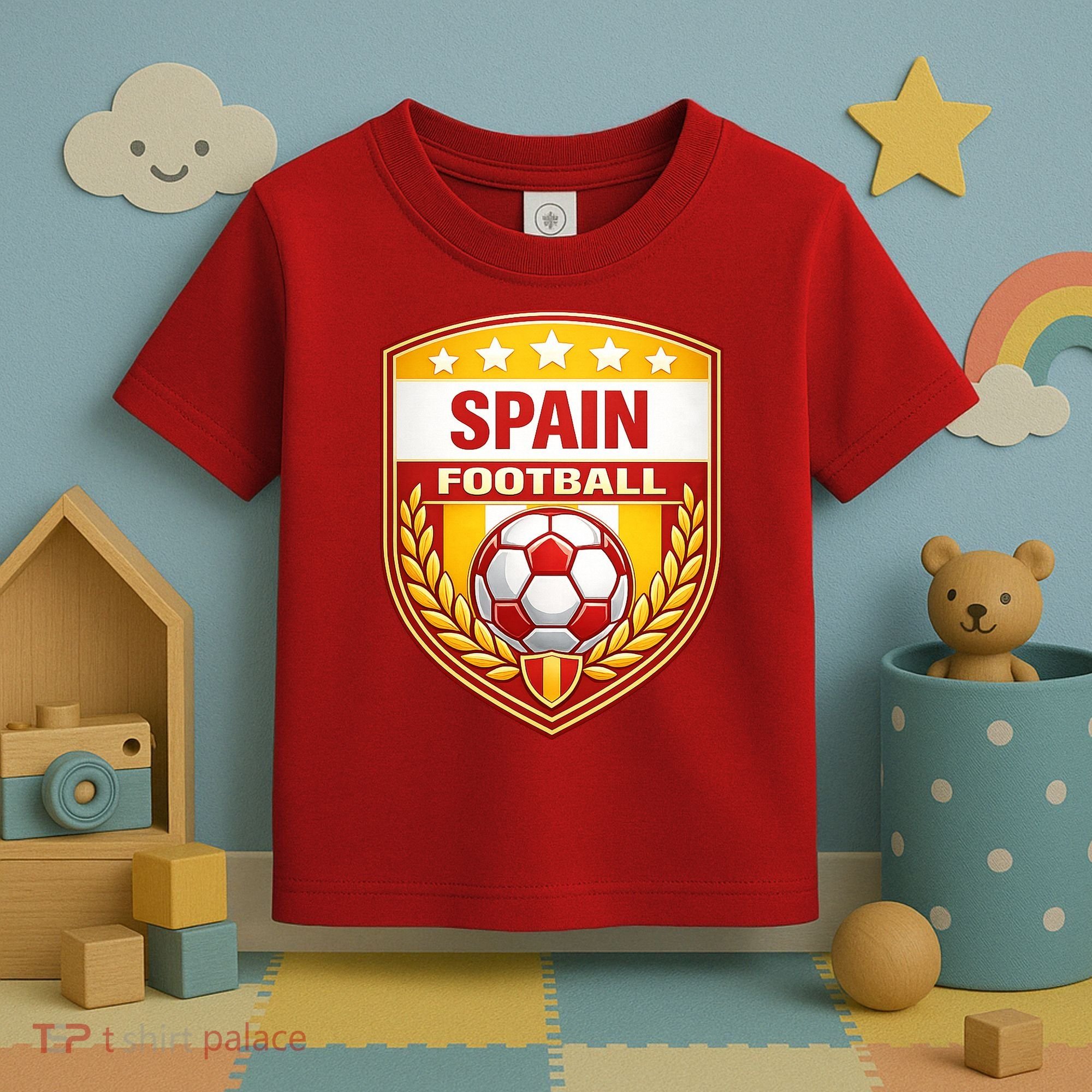 Spain Football Crest Soccer Ball Badge Shield Toddler T-Shirt