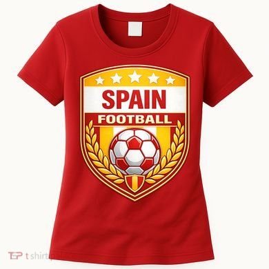 Spain Football Crest Soccer Ball Badge Shield Women's T-Shirt