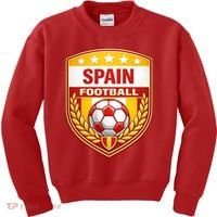 Spain Football Crest Soccer Ball Badge Shield Kids Sweatshirt thumb 0