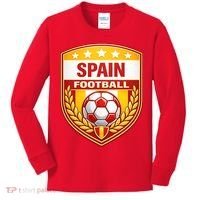 Spain Football Crest Soccer Ball Badge Shield Kids Long Sleeve Shirt thumb 0